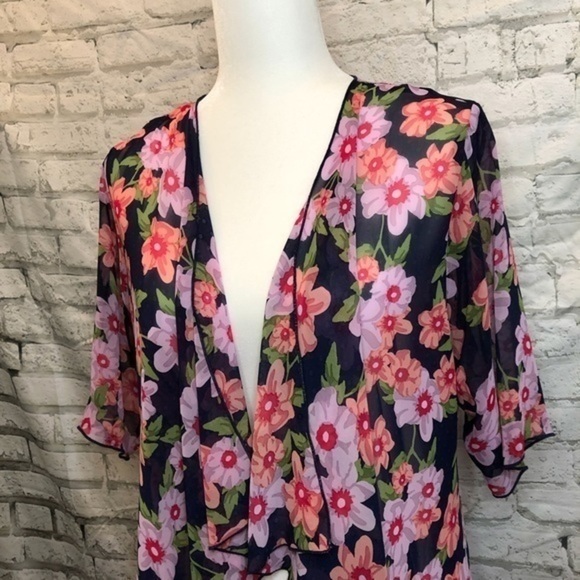 LULAROE Floral Shirley Kimono Small - Picture 4 of 7